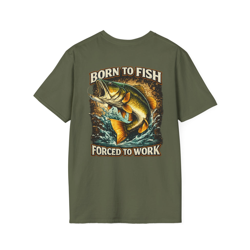 Born to Fish T-Shirt – "Born to Fish, Forced to Work" Fishing Graphic Tee
