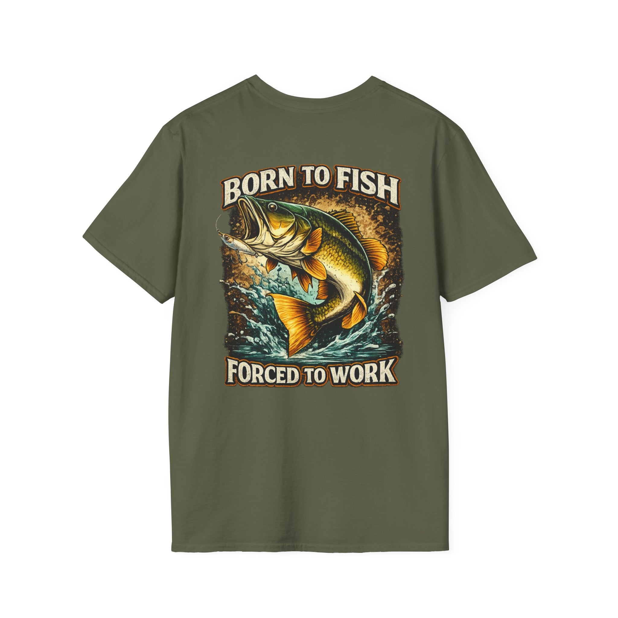 Born to Fish T-Shirt – "Born to Fish, Forced to Work" Fishing Graphic Tee