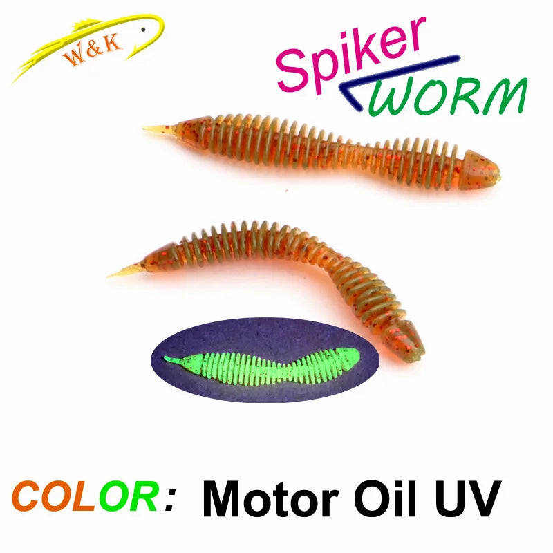 Clearance_Spiker Worm Bait at 5cm 7cm Soft Lures for Perch Bass Fishing Lure TPE TPR Floating Drop Rig Soft Bait UV Glow Worm Ba
