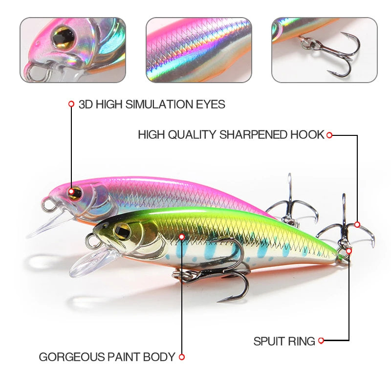 Japan Hot Model Sinking Minnow Fishing Lures 52mm 4.5g Jerkbait Bass Pike Carkbait Wobblers Swimbait Professional Hard Bait