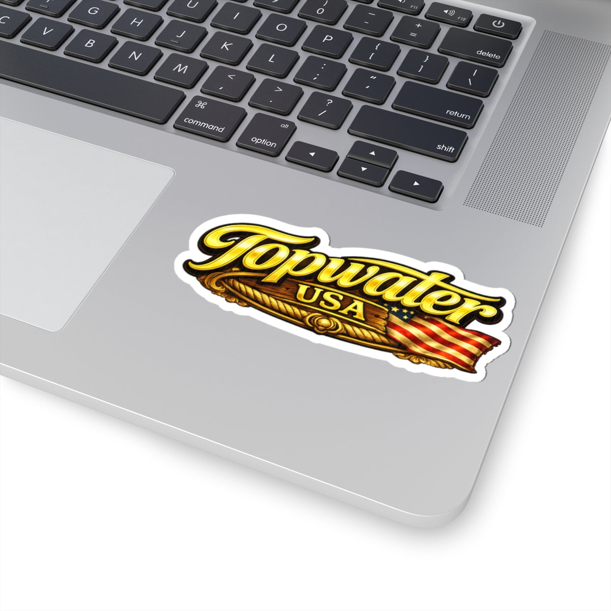 Topwater USA Kiss-Cut Sticker — Patriotic Fishing Logo Decal