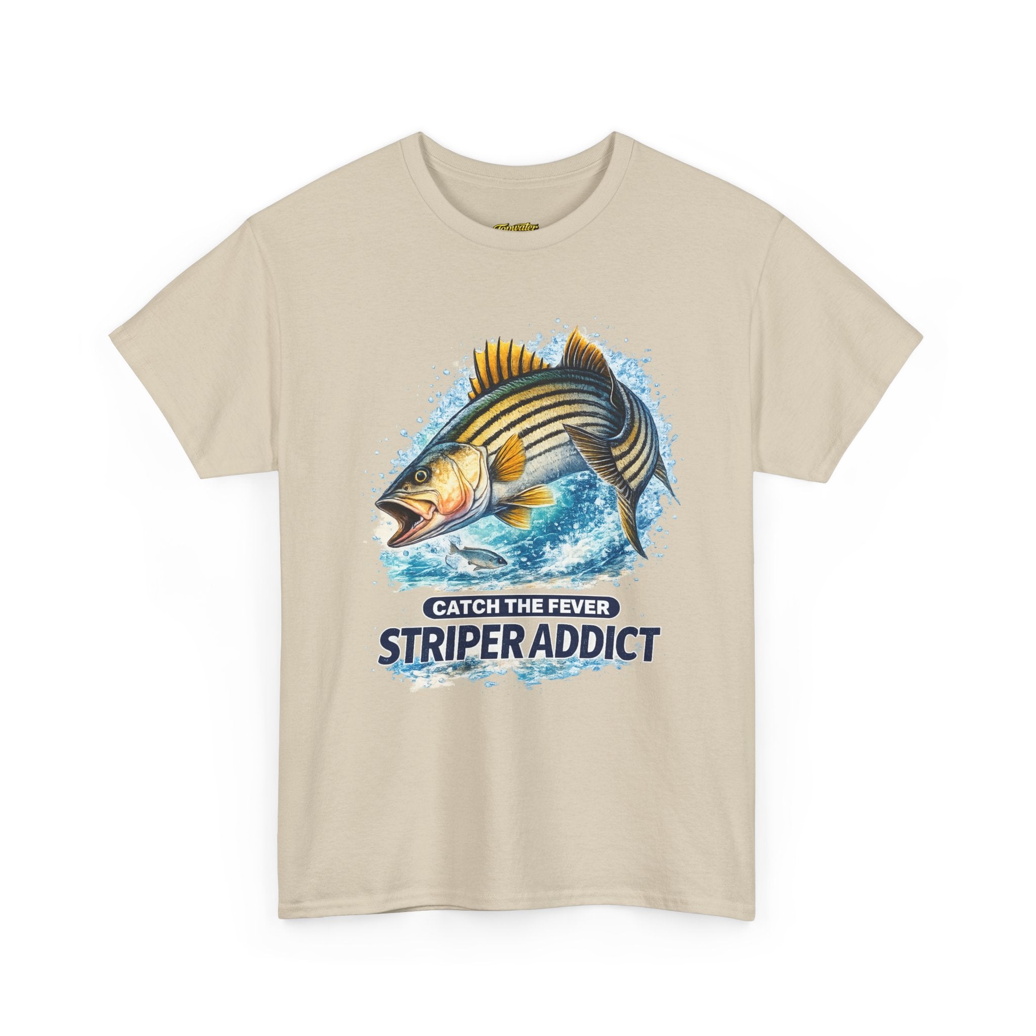 Striper Addict Fishing T‑Shirt — Catch the Fever Striped Bass Tee