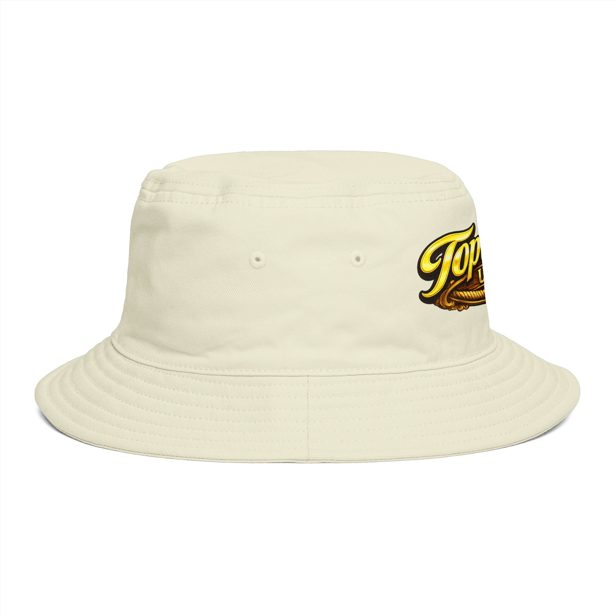 Topwater USA Bucket Hat — Retro Fishing Logo with American Flag