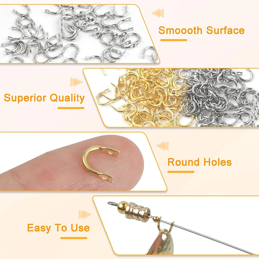 300Pcs Fishing Spinner Clevis Kit U-Shaped Spinner Clevis Spinner Blade Clevis for spinner bait Lure  Fishing Accessories Tackle