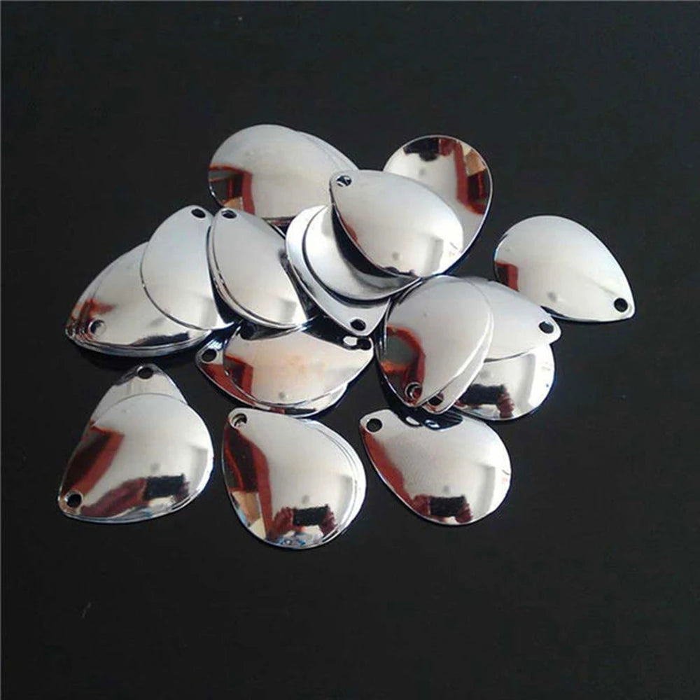 20pcs/lot Fishing Spinner Rings Blades Smooth Nickel Spoons Plaice Tackle Craft DIY Bait Fishing Tool Lure Accessories