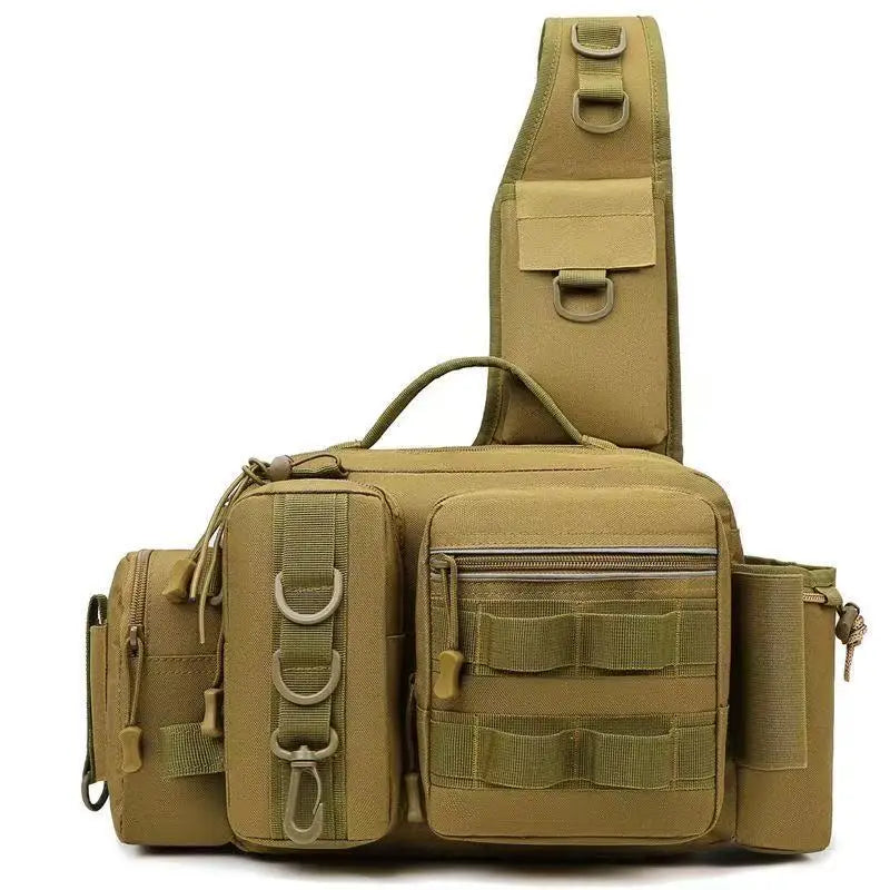 New Fishing Tackle Backpack Lure Box Gear Storage Bag Fanny Pack for Men Fly Fishing Backpack with Rod Holder Sling Shoulder Bag