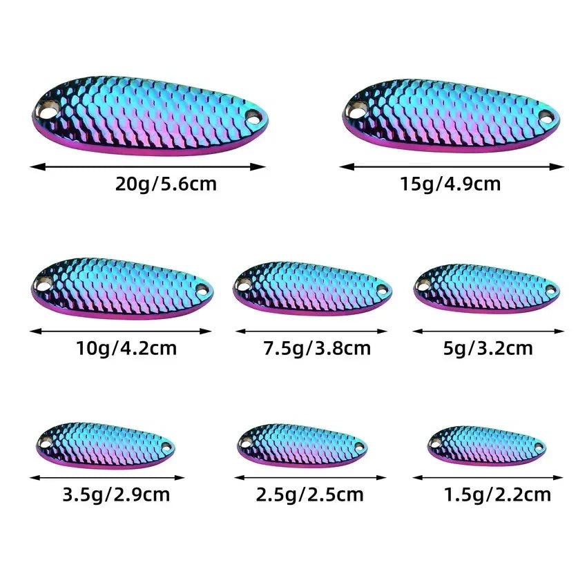 1.5g/2.5g/3.5g/5g Fishing Lures Tackle Metal Spoon Lure Hard Bait Sequins Lure Freshwater Saltwater Wobblers Spinner Spoons