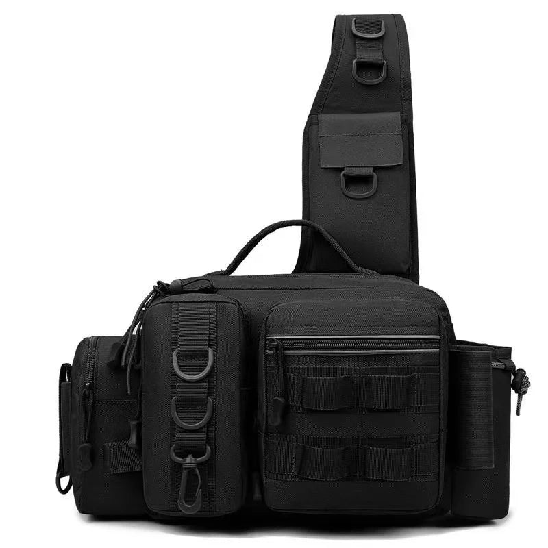 New Fishing Tackle Backpack Lure Box Gear Storage Bag Fanny Pack for Men Fly Fishing Backpack with Rod Holder Sling Shoulder Bag