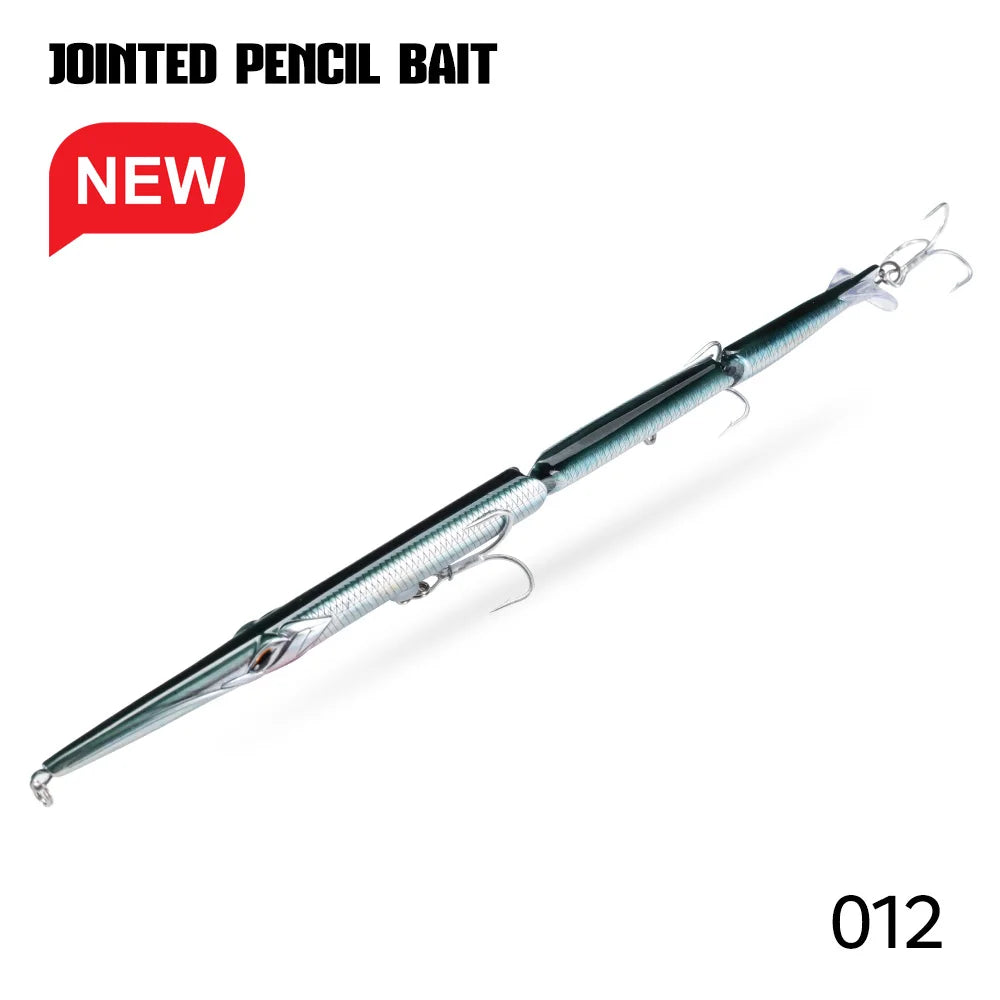 Hunthouse Jointed Pencil Bait 3 Section Fishing Lure 180mm/22g 255mm/30.6g Needle Sinking Swimbait For Bluefish Seabass Tackle