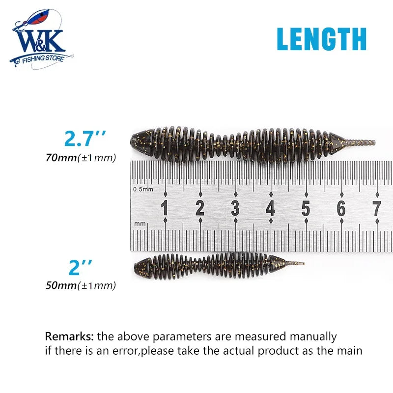 Clearance_Spiker Worm Bait at 5cm 7cm Soft Lures for Perch Bass Fishing Lure TPE TPR Floating Drop Rig Soft Bait UV Glow Worm Ba