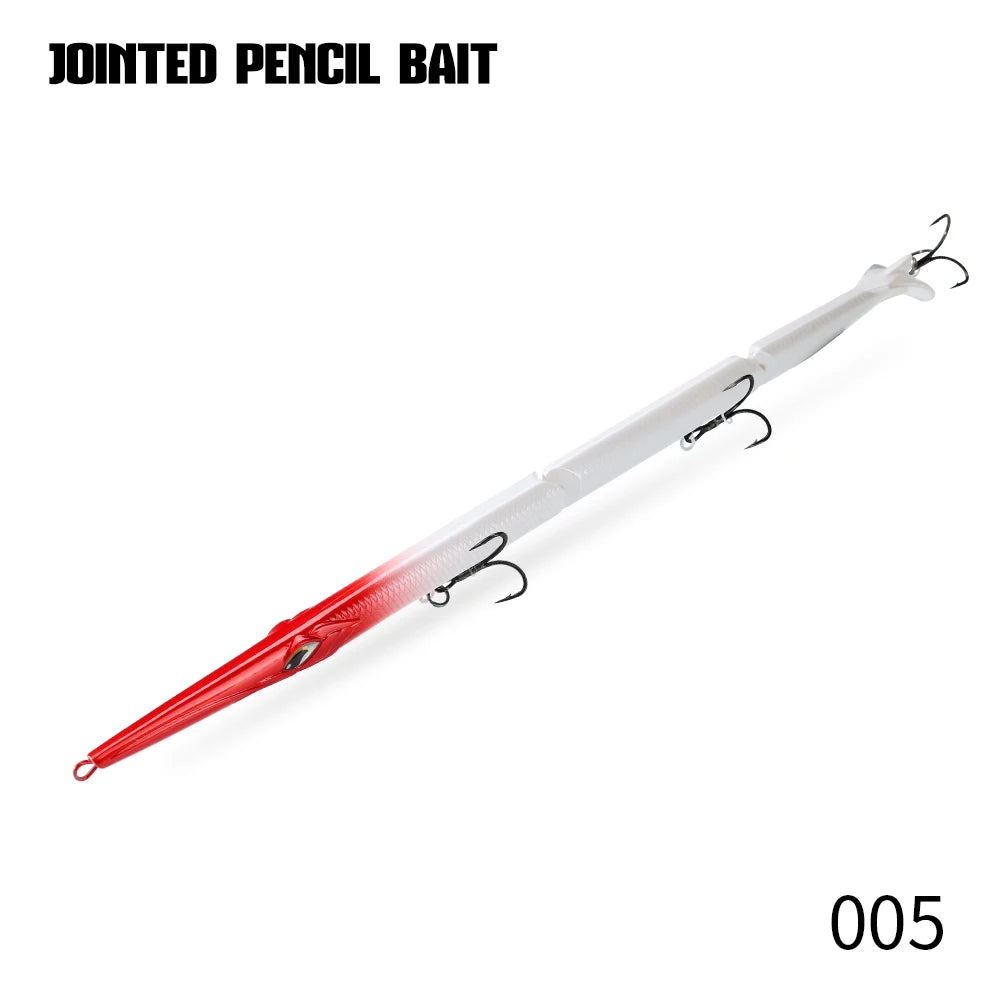 Hunthouse Jointed Pencil Bait 3 Section Fishing Lure 180mm/22g 255mm/30.6g Needle Sinking Swimbait For Bluefish Seabass Tackle