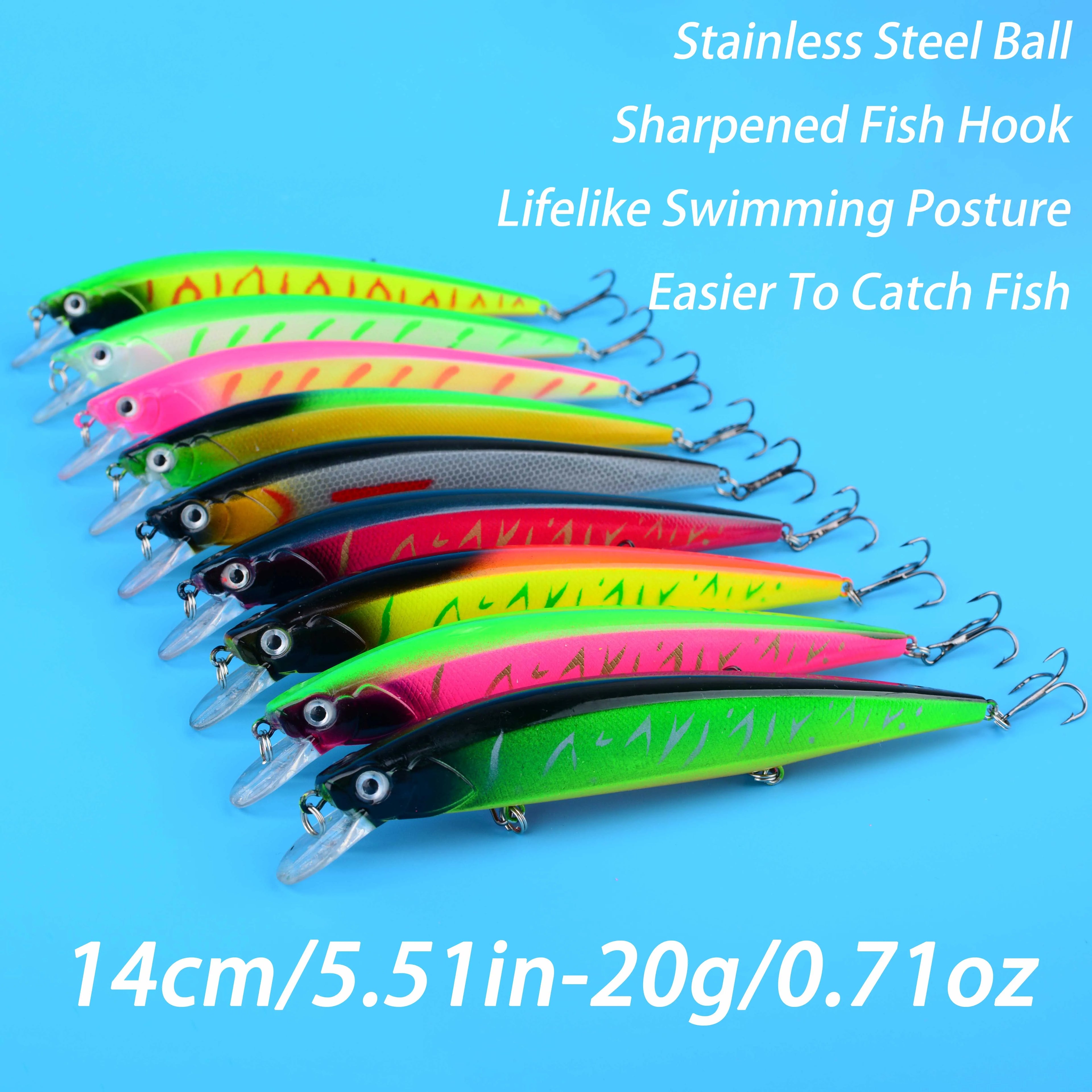 1PC Fishing Lure Floating Jerkbait 20g Weight Wobbler 14cm Minnow Bass Pike Tackle