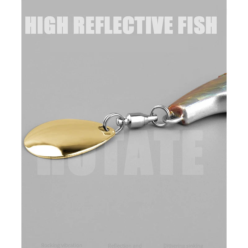 5 Pcs Hard Metal Lure Set Rotating VIB Jig Spoon Spinner Artificial Bait For Saltwater Freshwater Bass Pike Trout Fishing