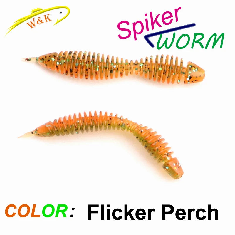 Clearance_Spiker Worm Bait at 5cm 7cm Soft Lures for Perch Bass Fishing Lure TPE TPR Floating Drop Rig Soft Bait UV Glow Worm Ba
