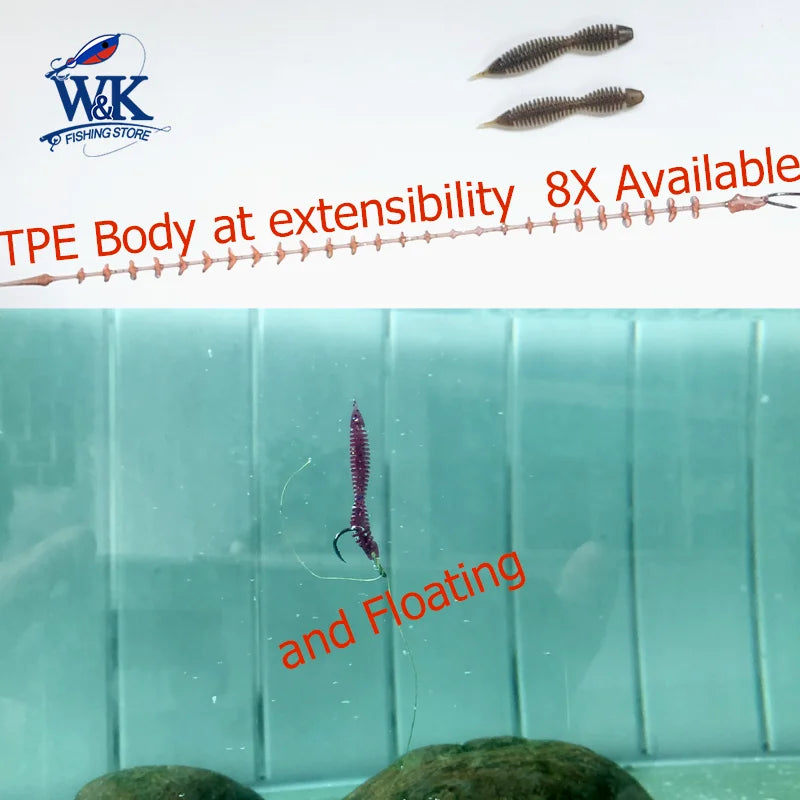 Clearance_Spiker Worm Bait at 5cm 7cm Soft Lures for Perch Bass Fishing Lure TPE TPR Floating Drop Rig Soft Bait UV Glow Worm Ba